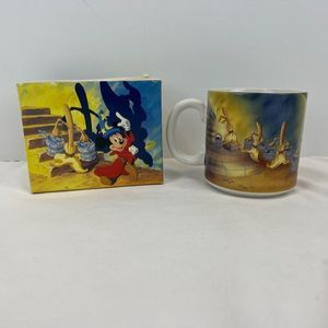 Vtg Walt Disney Fantasia Movie 1940 1990 Mickey Mug With Box